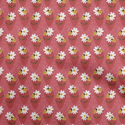 Cotton Flex Magenta Fabric With Floral Craft Projects Decor Fabric Printed By The Yard 40 Inch