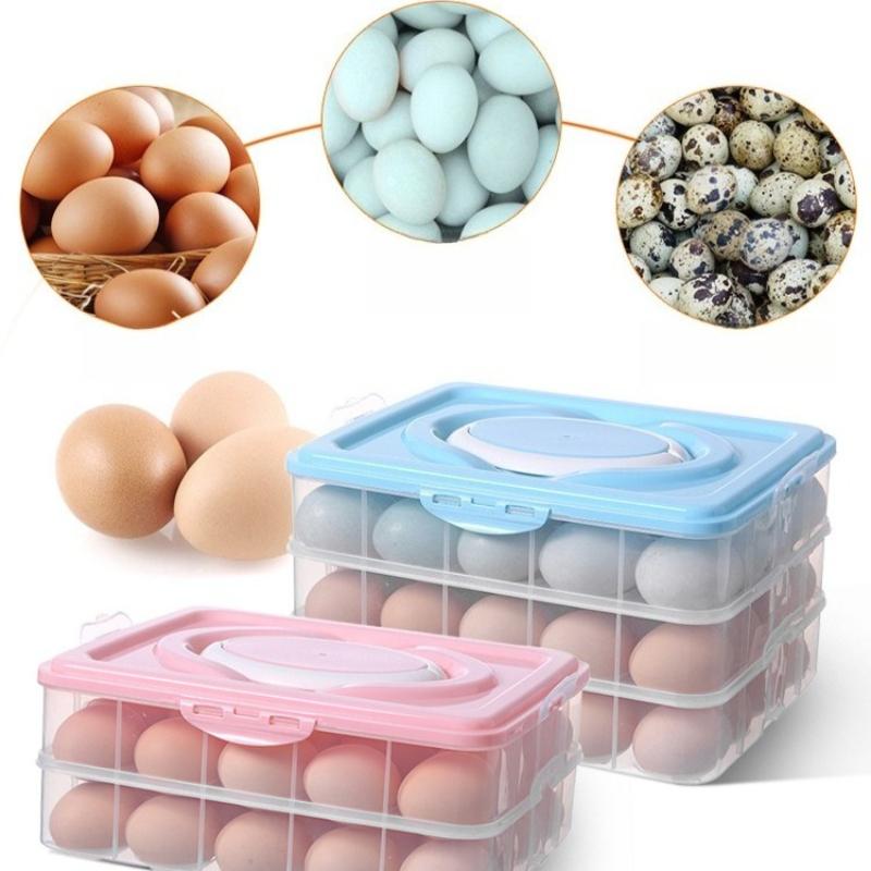 Большой контейнер для хранения яиц, противоударный, многослойный, сохраняющий свежесть, герметичный, для дома, с ручкой, для яиц 3-tier чистый