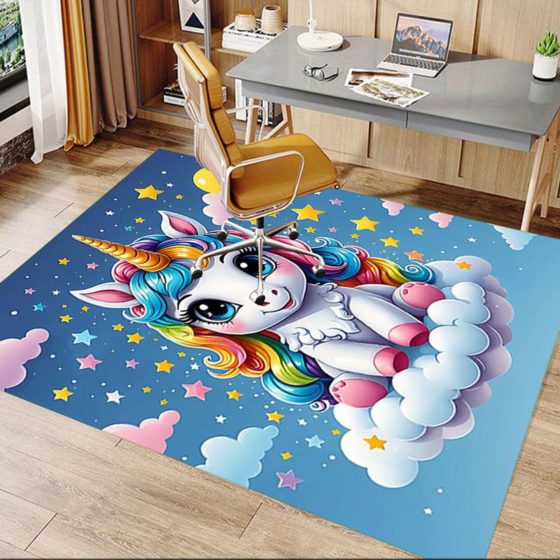 1PC Unicorn Cloud Non-Slip Floor carpet, suitable for Office, bedroomand playrooms. It can also be used as a sofa footrest cover-T93