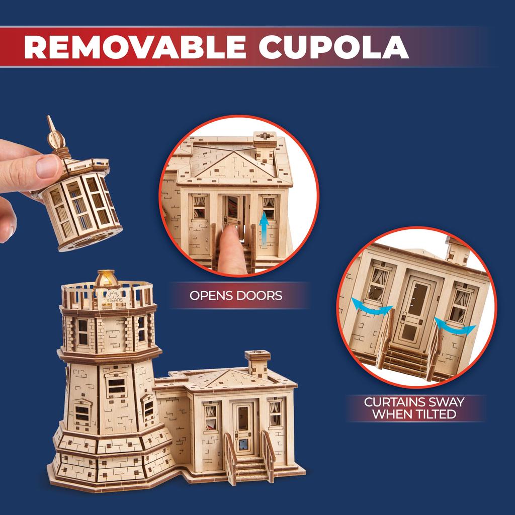 Ugears Split Rock Lighthouse Puzzle Wooden Craft Model No Glue or Tools Required - -