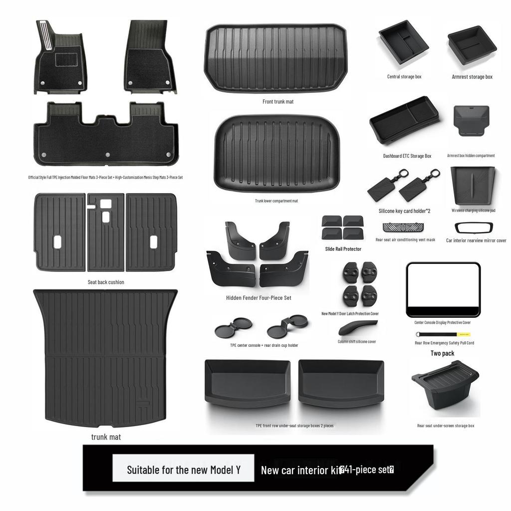 Full TPE Injection Molded Foot Pads for Tesla Model 3/Y Surround Set