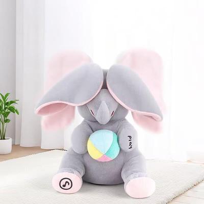 Animated Elephant Toys Plush Singing Elephant with Ears Moving Electric Plush Toy Cute Elephant Stuffed Animal Toy for Baby Gift