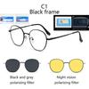 3 In 1 Metal Oval Frame Magnetic Attraction Suitable Prescription Glasses Frames Polarized Clips Sunglasses Two-In-One Lensed