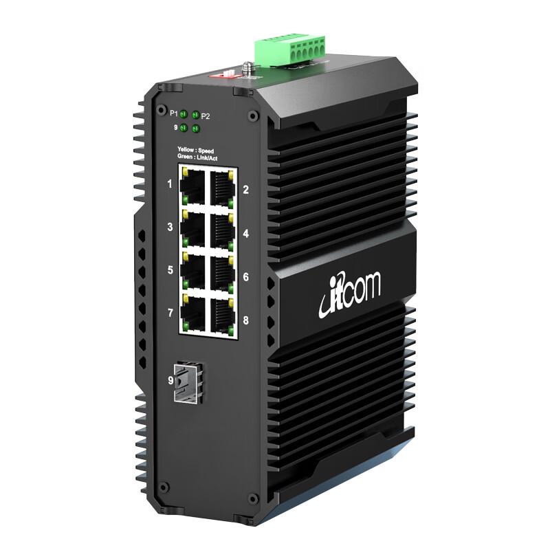 Itcom Industrial Gigabit 1 SFP 8-Port PoE Din-Rail Switch