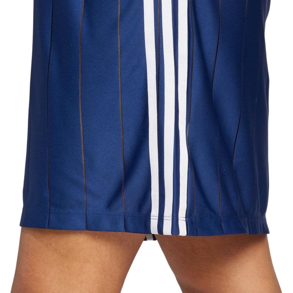 Adidas Originals Stripe Logo Comfort Soft Breathable Short Sleeve Dress Women Dress Navy IX5509