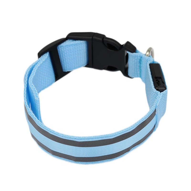 Rechargeable Luminous Reflective Dog Collar for Nighttime Walks