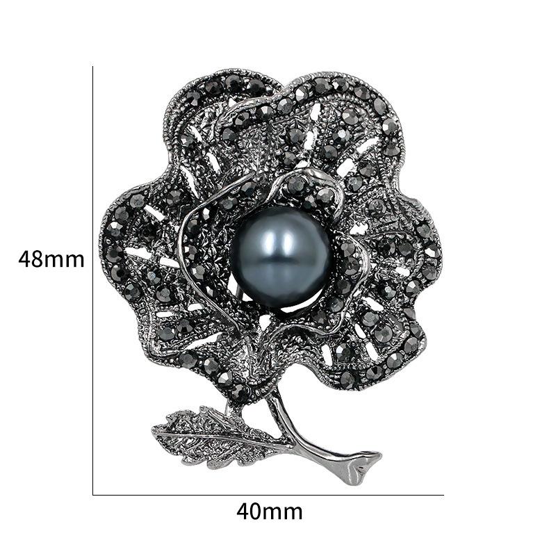 Černé Květinové Motýlky Brože Pro Ženy Vintage Elegantní Velký Špendlík Brož Zimní Kabát Svetr Brože Vysoká Kvalita