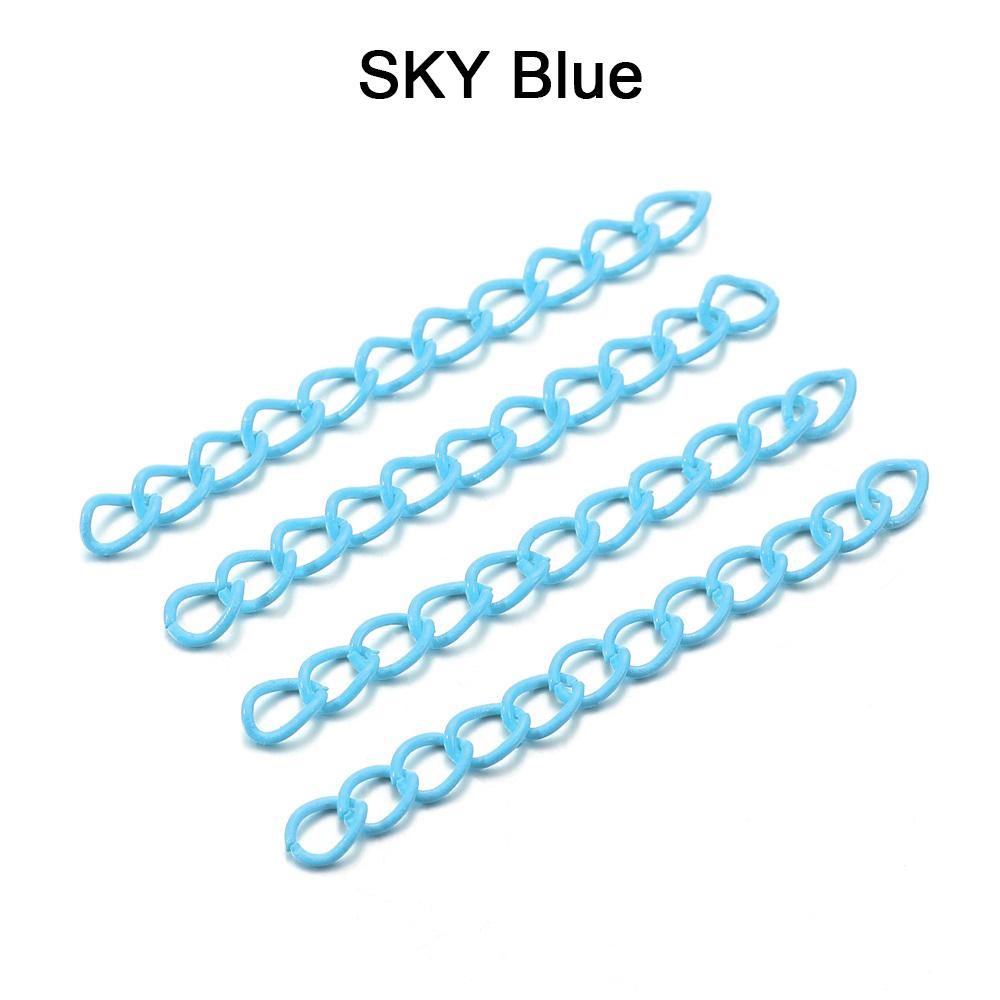 30Pcs/Lot 50mm Colourful Necklace Extension Chain Bulk Bracelet Extended Chains Tail Extender for DIY Jewelry Making Supplies
