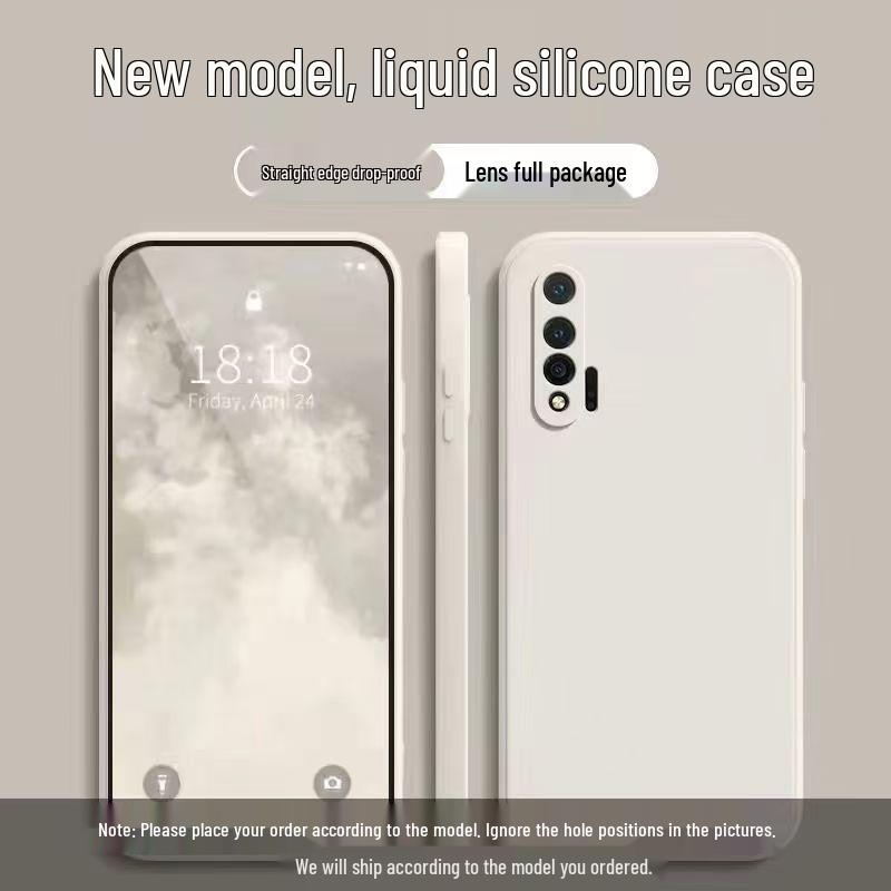 Huawei Nova6 4G Solid Color Liquid Phone Case, Full Coverage Drop Protection, Soft Edge Design.