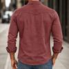 Men's Long Sleeve Denim Shirt with Distressed for Casual Wear