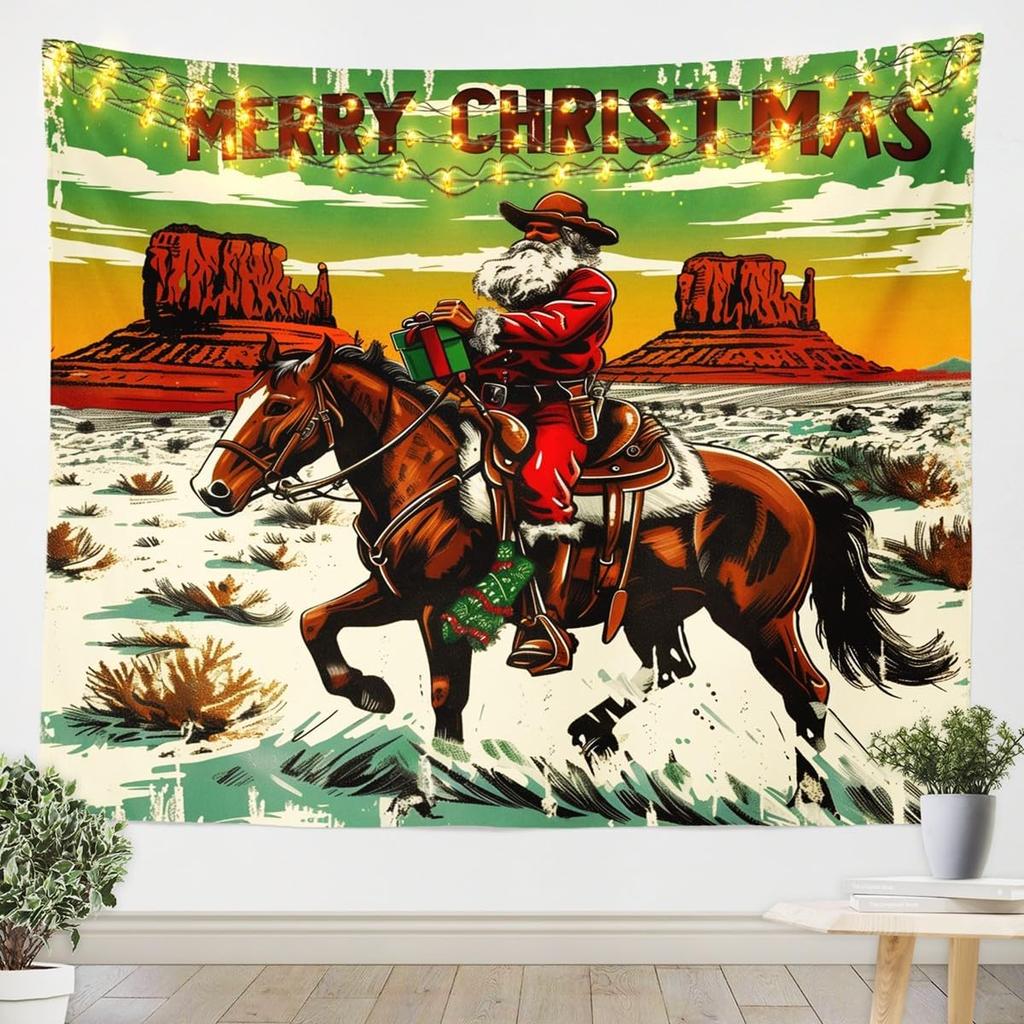Christmas Tapestry New Year Background Wall Hanging Decoration Fireplace Stockings Gifts Hanging Cloth