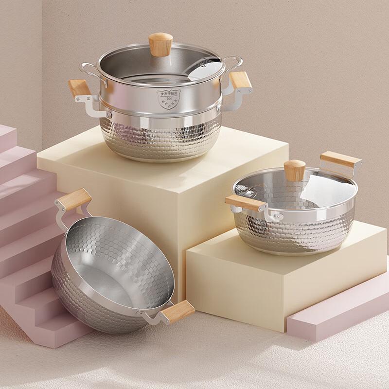 304 Stainless Steel Non-stick Yukihira Pot with Lid