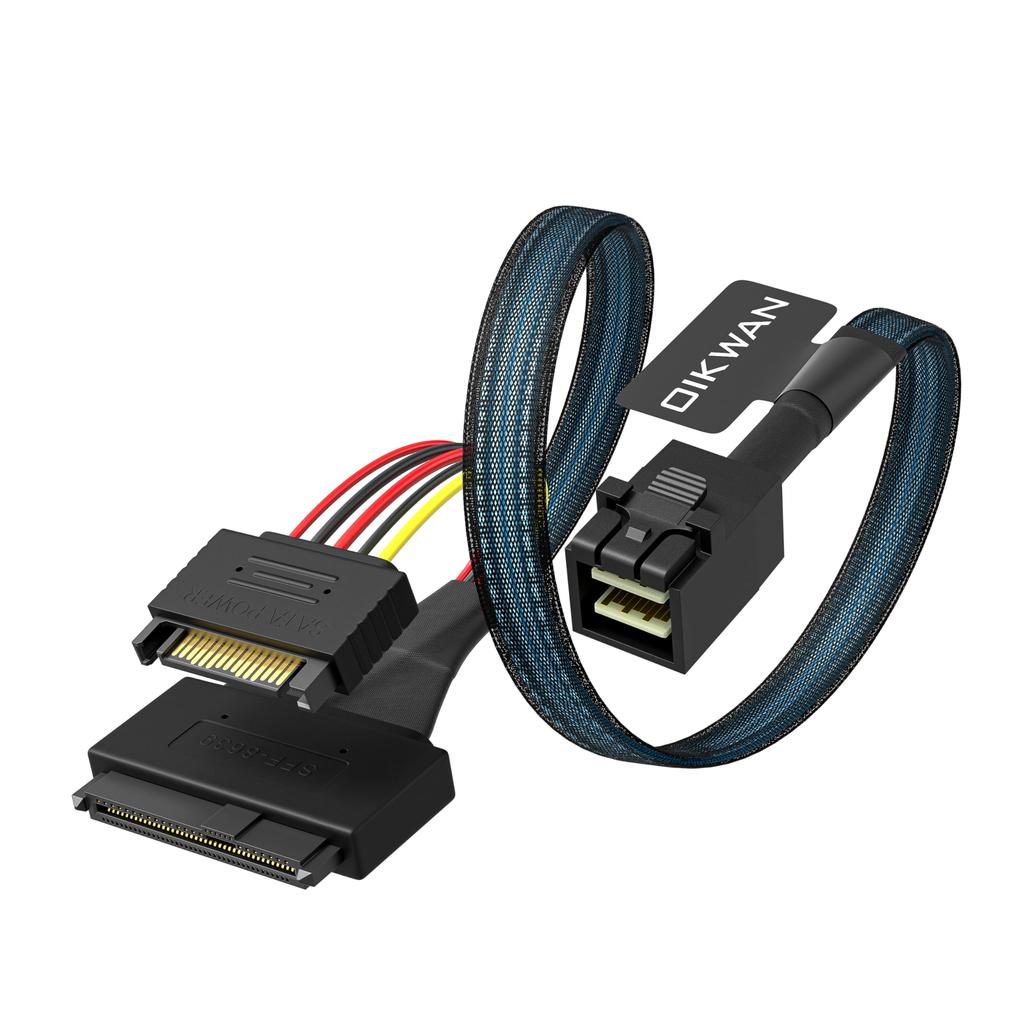 OIKWAN HD To NVMe SSD Mini-SAS (SFF-8643) U.2 (SFF-8639) Cable, 2.6ft