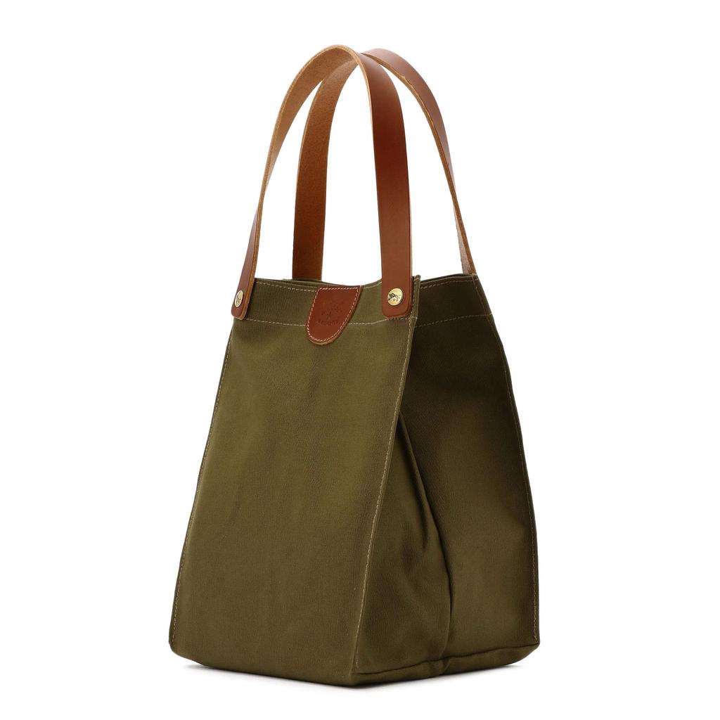 Handtasche Tote Bag Leder Echtleder Rindsleder Unisex Schwarz Nume Natur [IL BISONTE] Damen Herren