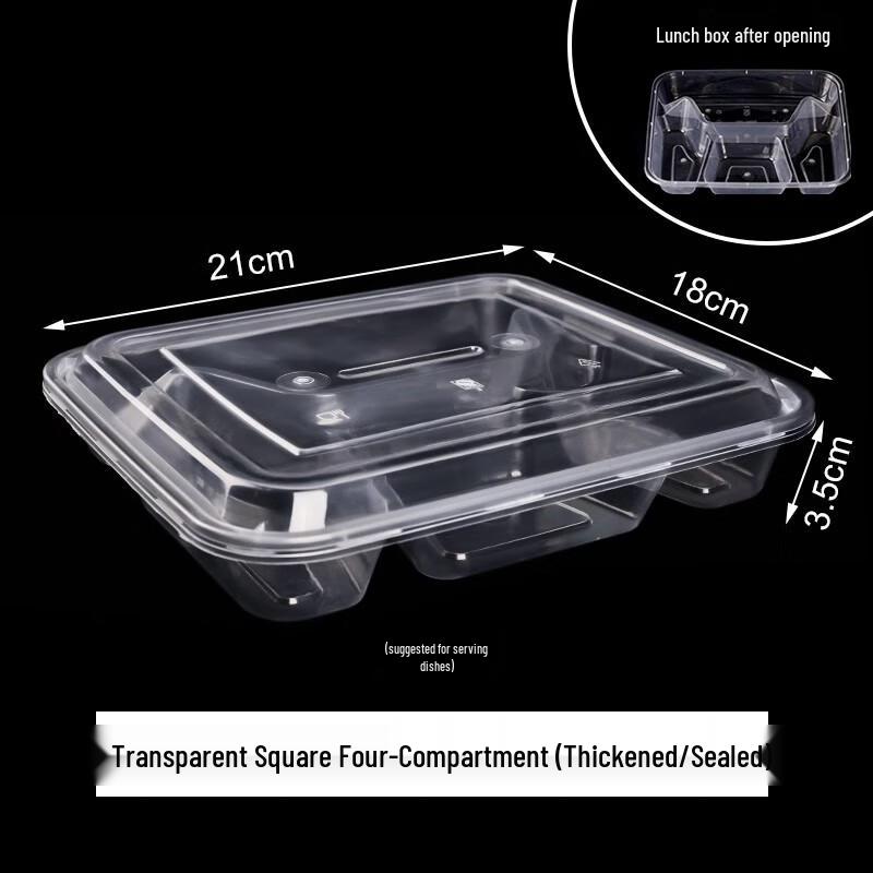 Disposable 4-Compartment Meal Containers