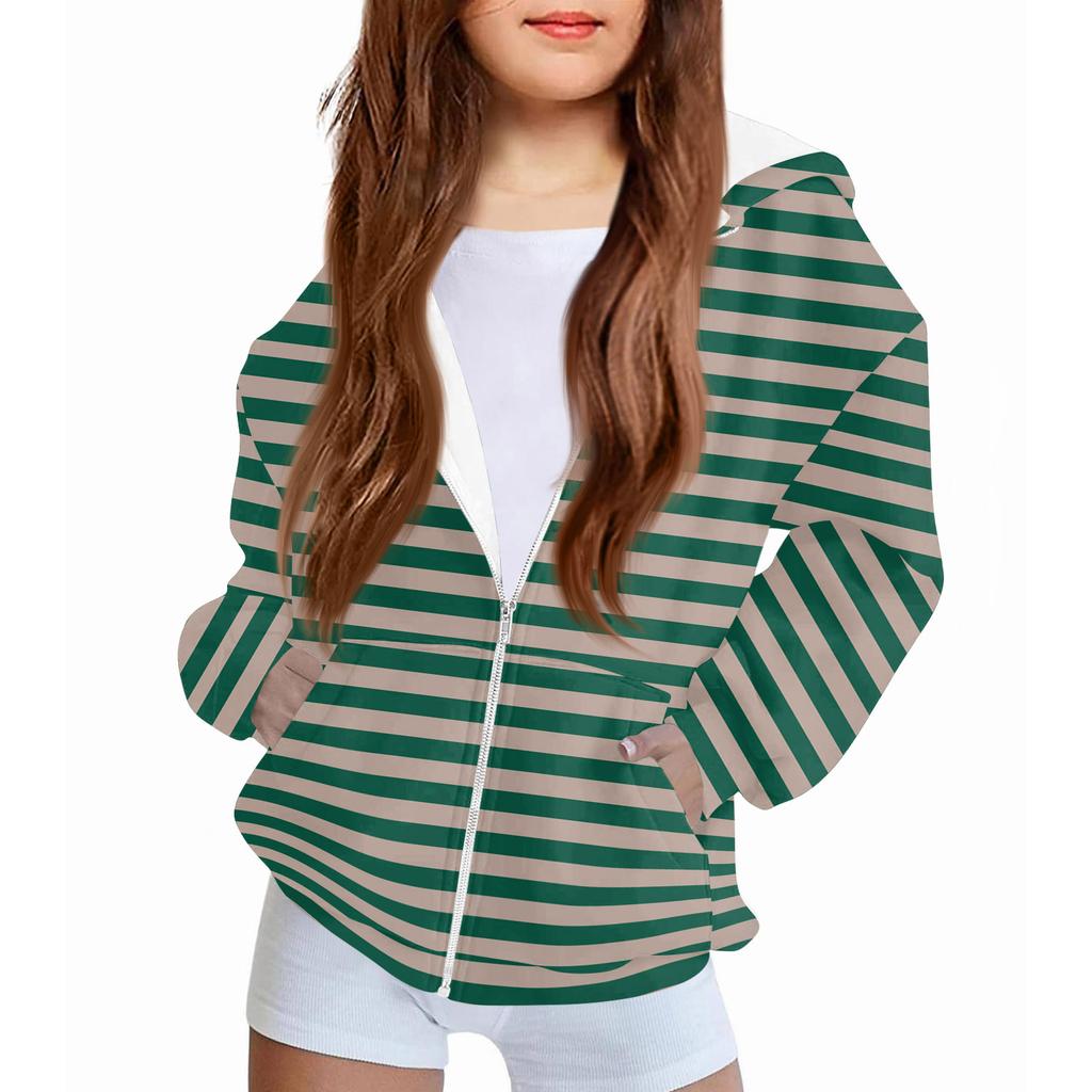 Children's Fashion Printed Long Sleeved Hooded Sweatshirt Girls' Hoodie Jacket