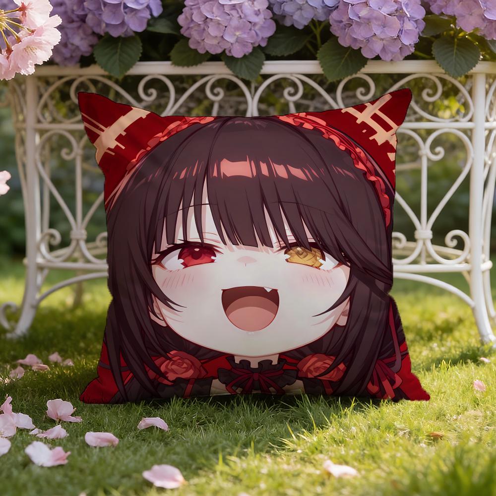 Anime D-Date A Live Cushion Cover Home & Car Dual-Scene Pillow Cover: Reversible for Premium Comfort