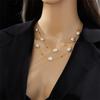 316L Stainless Steel 2in1 Large Pearl Pendant Necklace For Women New Trend Girls Neck Jewelry Chain Party Wedding Gift