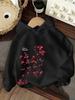 New autumn/winter casual hooded sweatshirt with delicate cherry blossom patternsoft and perfect as aChristmas gift for children.