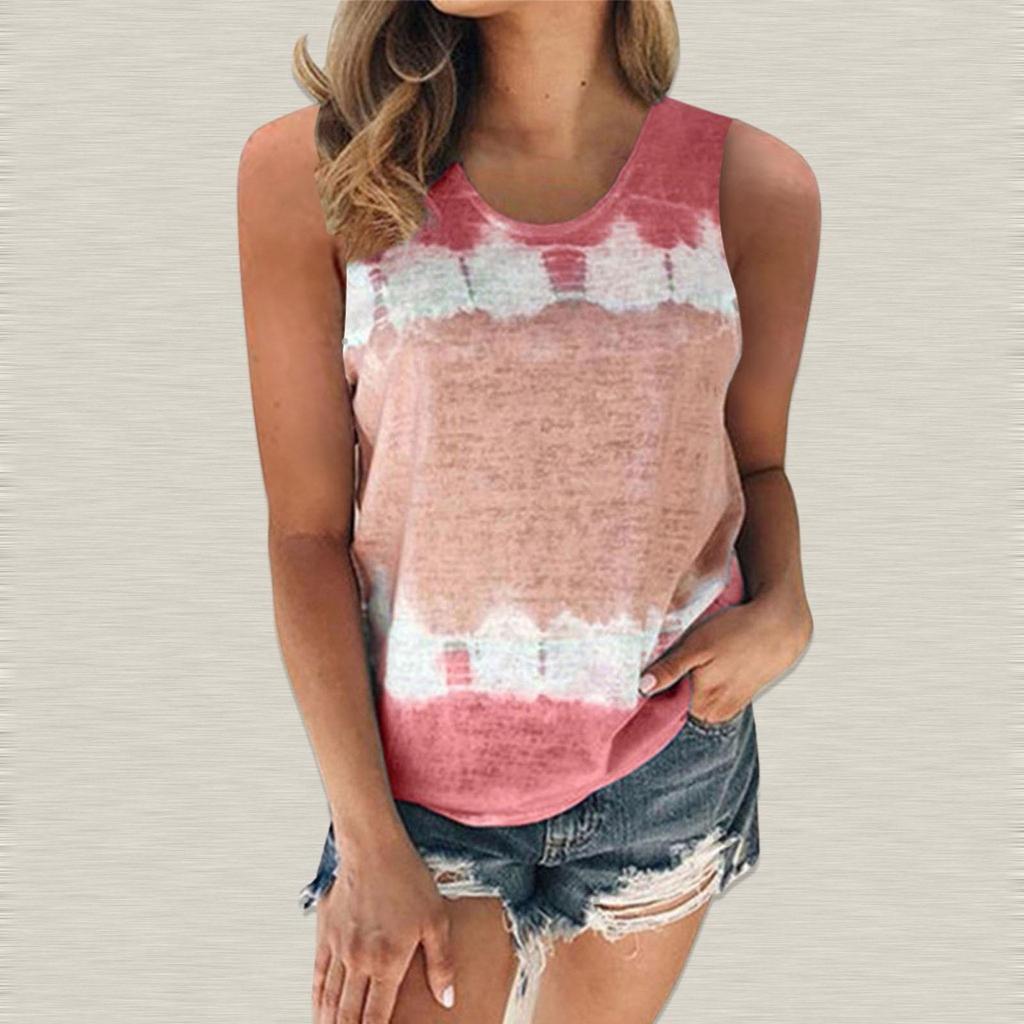 Women's Plus Size Camisole Summer Casual T-shirt Striped Printing Vest