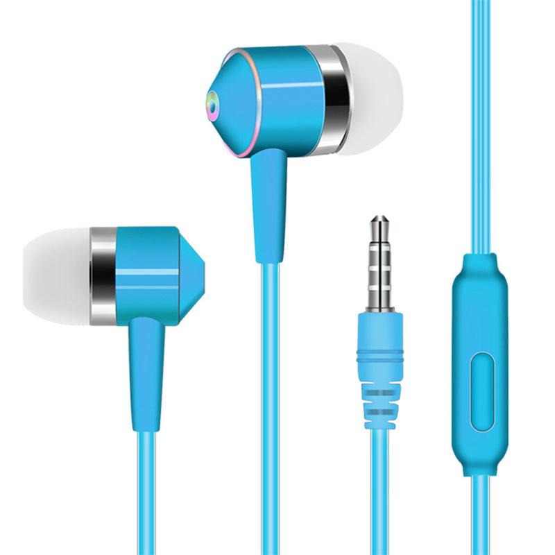 Universal 3.5mm Plug Wired In-ear Earbuds Portable Wire Control Mobile Phone Gaming Headset With