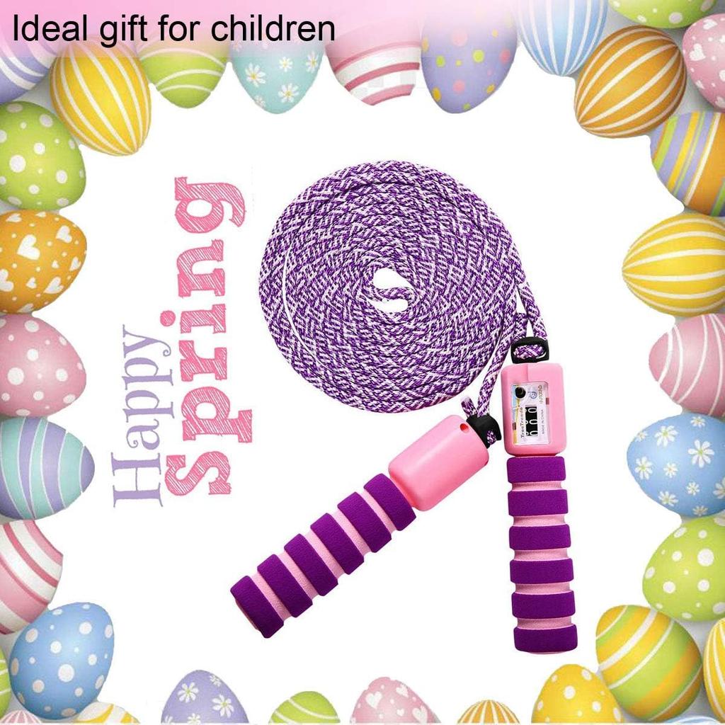 Kinderspringseil mit Zähler Springseil Verstellbar mit Bequemen & Rutschfesten Griffen für Mädchen Jungen