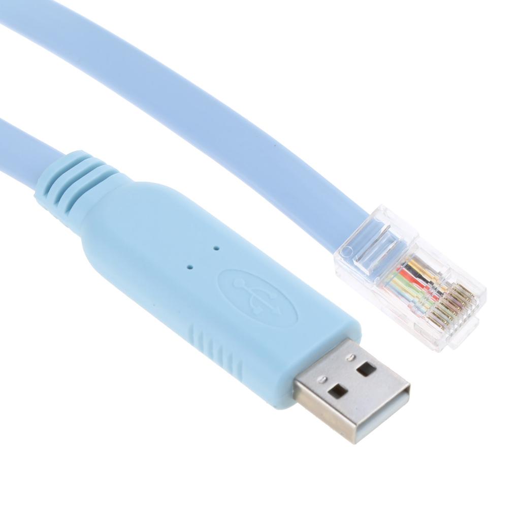 USB Console Cable USB to RJ45 Serial Adapter Console Cable for H3C Cisco Router Rollover Console Flat and Flexible Wire