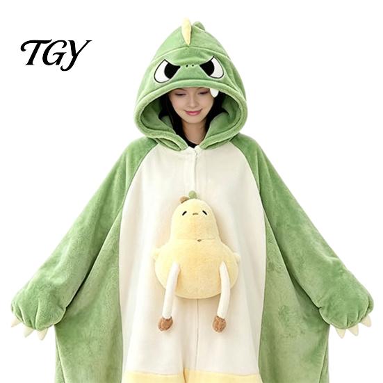 Cozy Sleep Wear Animal Wearable Blanket Hoodie, Adults Oversized Fleece Sweatshirt Comfortable Cape Sleepwear, Halloween Cosplay Costume Plush Hooded