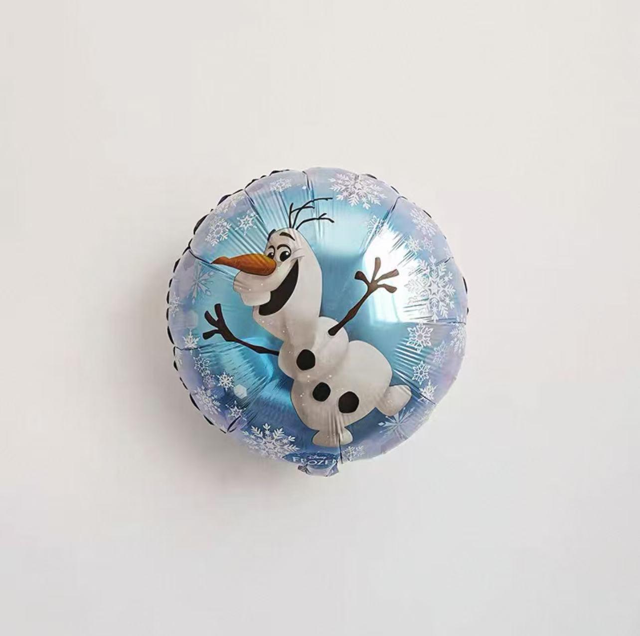 Frozen Princess Elsa Birthday Decor Set with Snowman Balloon and Photo Props