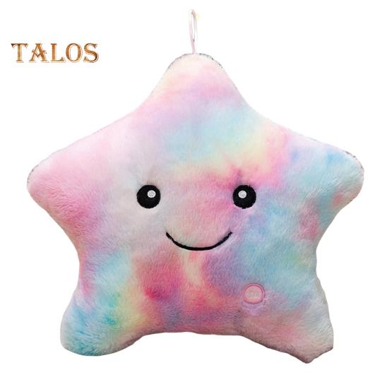 Подушка со звездой мягкая подушка со светодиодной подсветкой светящаяся подушка со звездой ночник для детей сенсорная плюшевая игрушка для детей 40cm синийрозовый 1265₽