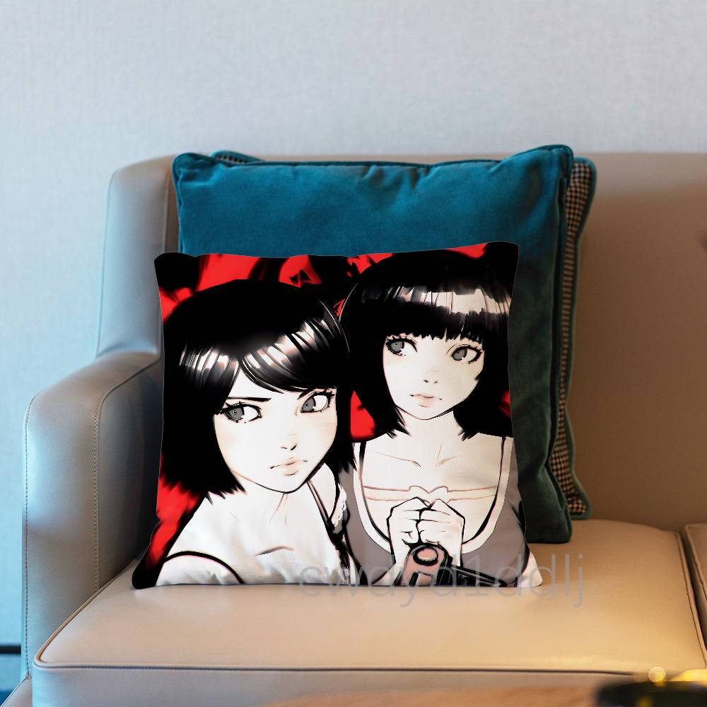 FFatal FFrame Remake Pillow Case Short Plush Sofa Decorative Gift Home Doublesided Printing Cushio