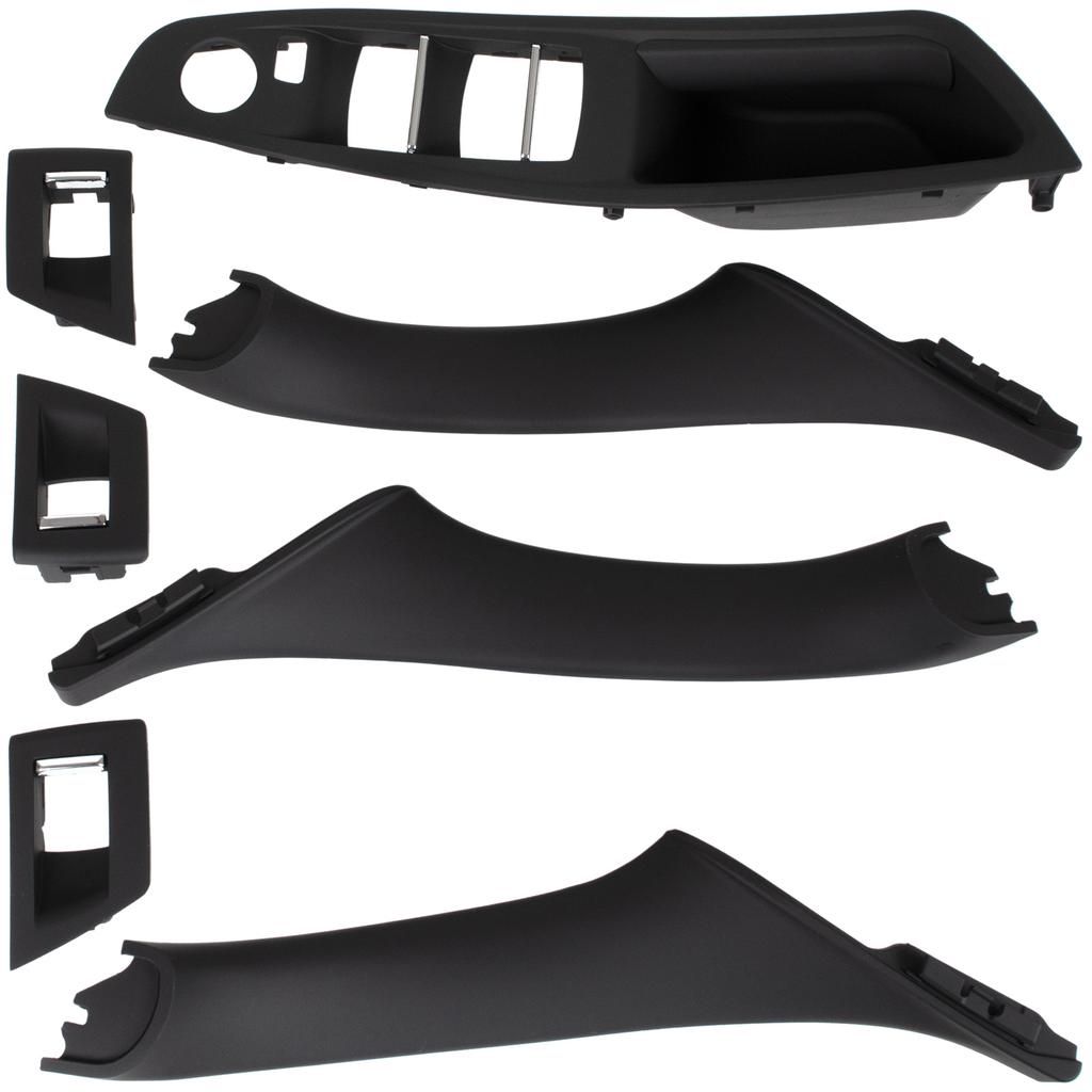 BMW 5 F10 F11 09-17 set of interior door handles front and rear 7 pcs. SET BLACK - 1 hole