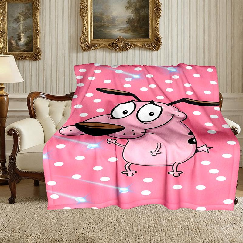 1pc Cozy Print Blanket, Courage the Cowardly Dog Blanket Appropriate for Home Picnic and Travel Adventures