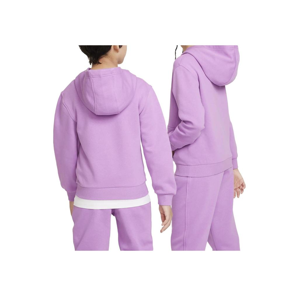 Nike Kids Logo Print Hooded Sweatshirt Kids Sweatshirt Purple Red FD3029-532