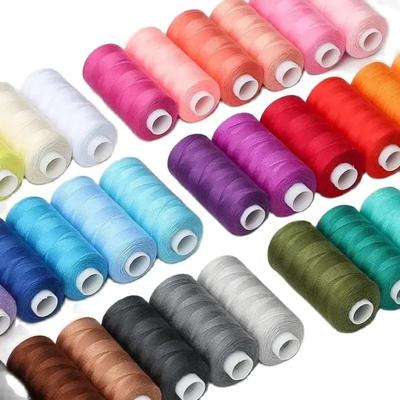 6 Rolls Polyester Sewing Thread Set Assorted Colors Polyester Sewing Machine Thread for Home DIY Manual and Mechanical Sewing