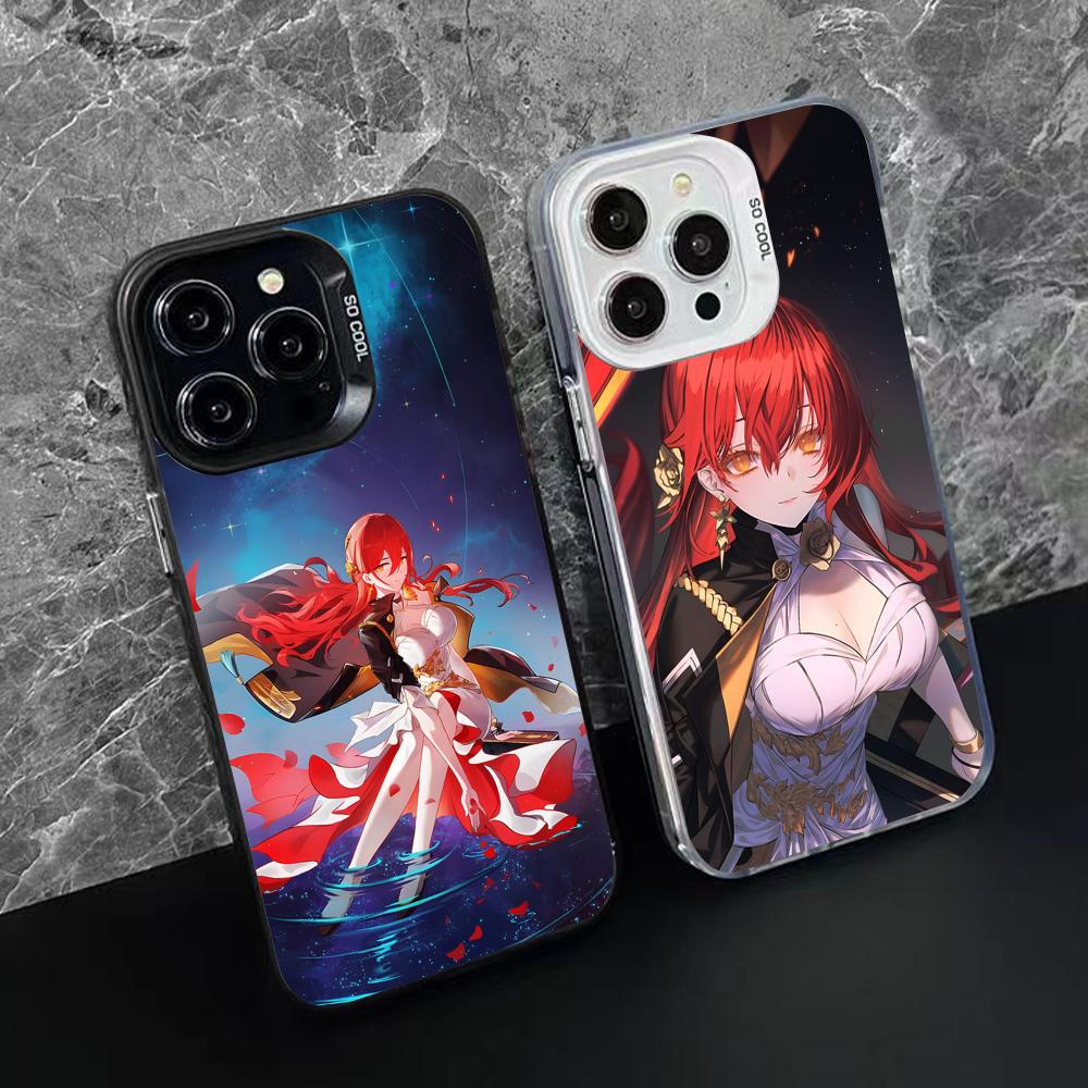 HSR Himeko Translucent Mobile Phone Case for iPhone 17 16 15 14 13 12 11 X XR XS Air Pro Max Plus Colorful Cover