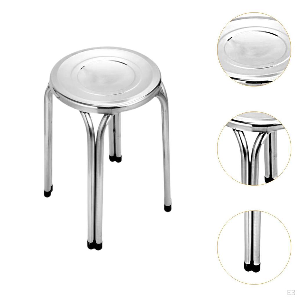 Stacking Stool Classroom Stools Stainless Steel for Kids and Adults Round Metal Furniture