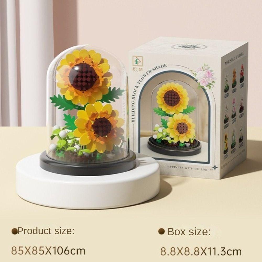 Plastic Plant Bonsai Building Blocks with Dust Cover Desktop Ornaments  Home Decoration