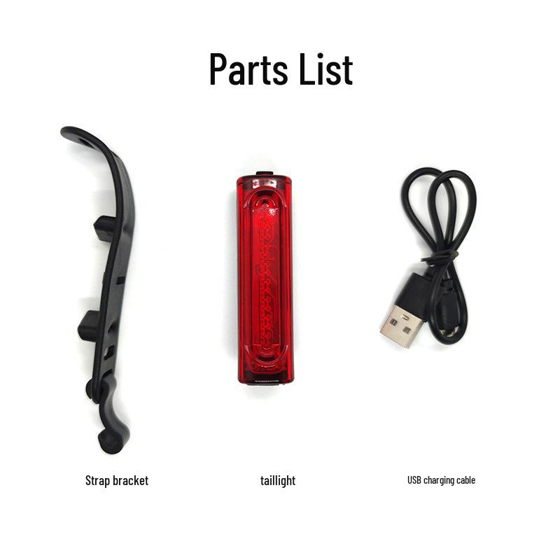 Bicycle USB Rechargeable Tail Light - Long Battery Life, Night Riding Brake Alert for Road Bikes