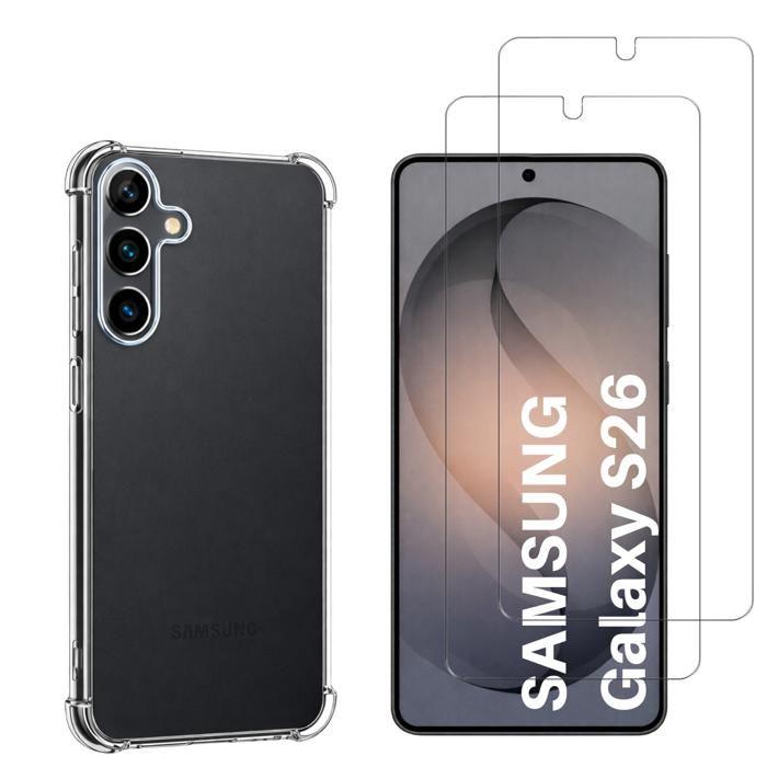Coque antichoc pour Samsung Galaxy S26 et 2 Verres Trempé Film Protection Ecran Phonillico®