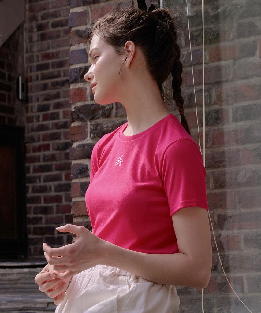 BIBYSEOB Basic Tight T-Shirt Pink [T42]