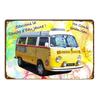 Peace Bus Beach Surfing Cartoon Wall Logo Retro Art Metal Plate Decoration Tin Logo Garage Bar Wall Decoration Tinplate Poster