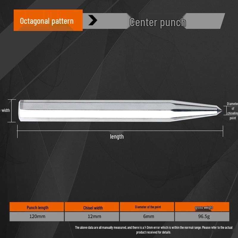 High Hardness Center Punch, Positioning & Drilling Hole Locator, Sharp Fitter Chisel Punch