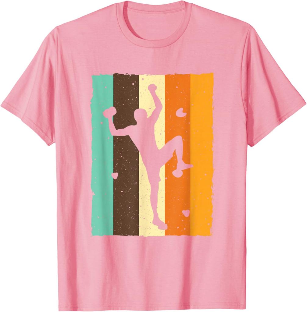 Vintage Bouldering Rock Climbing Silhouette Graphic Tee Men Women Sport TShirt