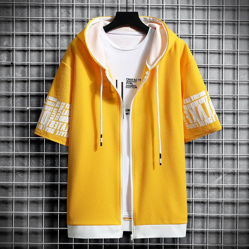 Pánská slim fit mikina na zip s kapucí - Korejský styl jarní/letní ležérní nošení