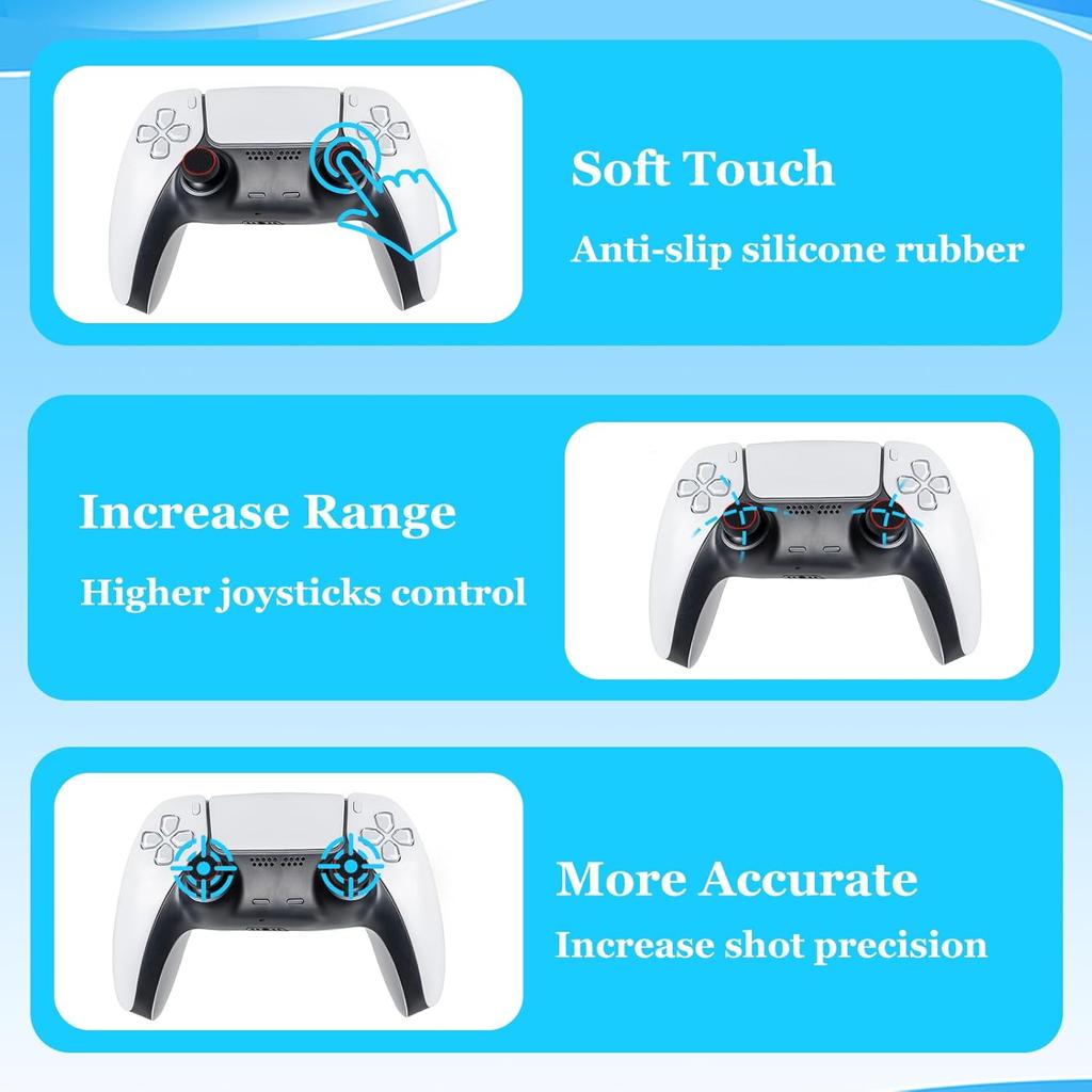 28pcs Thumb Grips Joystick,Controller Accessories,Full Protection,Anti-Slip Anti-Scratch Anti-Fingerprint Protective CoverReplacement Cap Compatible
