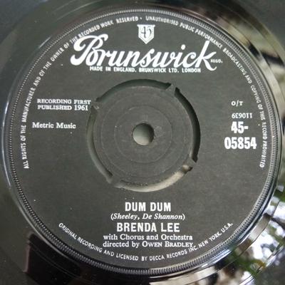 7inch Record BRENDA LEE - Dum Dum 4505854 Brunswick 1961 UK Pop Used