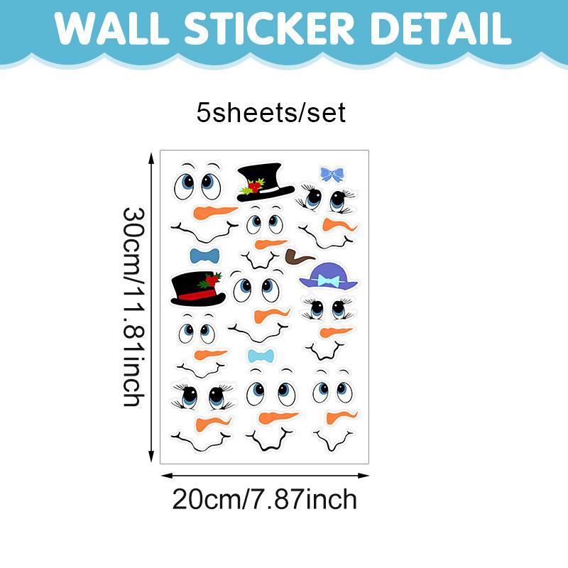 Cute cartoon window decoration window sticker self-adhesive Christmas snowman emoji wall sticker