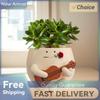 Unique Cute Head Flower Planter Resin Cute Guitar Plant Pot Unique Sit Long Chair Succulent Pots for Indoor Outdoor Plants