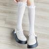 Lace Hollowed-out Lace Socks Midtube Socks Mesh Thin Breathable Mary Jane Bow Pile Pile Calf Socks Jk Summer